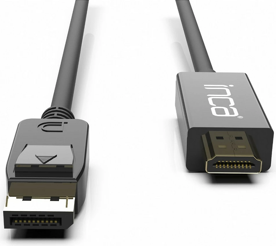 Kabllo INCA DisplayPort në HDMI, 1.8 m, 10.2 Gbit/s, e zezë