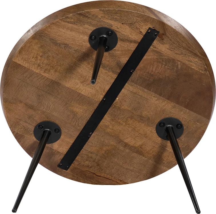 Tavolinë kafeje Pencil 87, dru arre, këmbë të zeza, 87x87x45