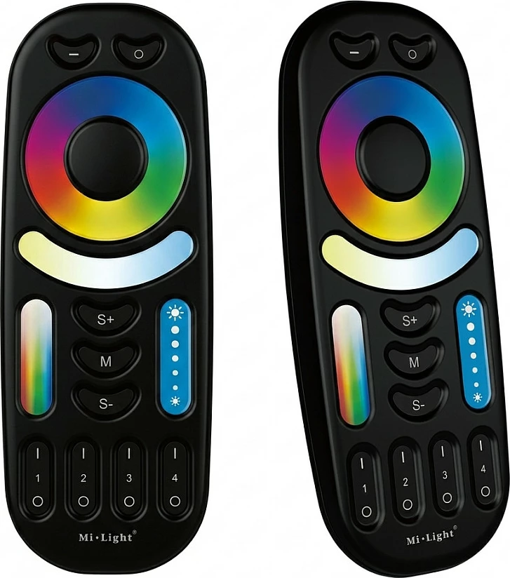 Telekomandë LED Miboxer/MiLight RGB-WW (RGB-CCT), 4 zona, e zezë
