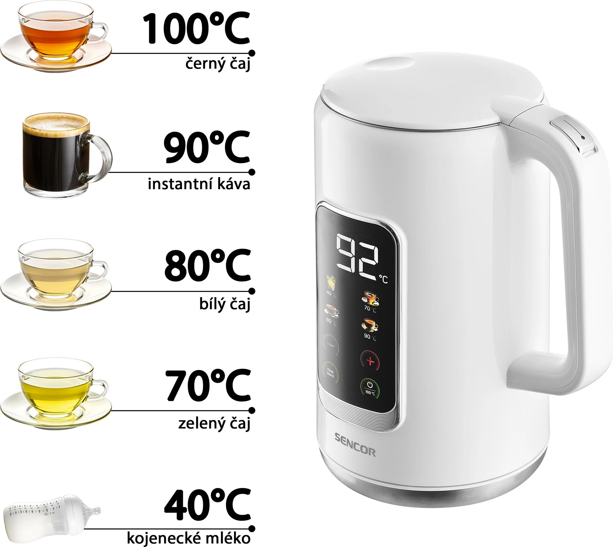 Vlues Uji Sencor SWK 0950WH, 1.7l 2200W, I bardhë