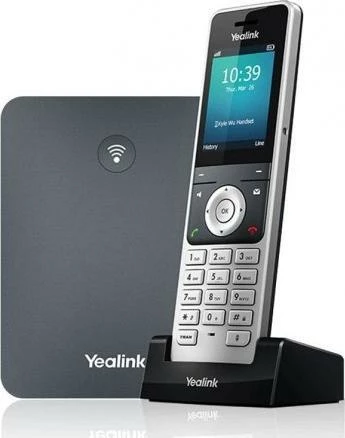 Telefon DECT Yealink W76P sistem SIP pa tela, argjend, set me bazë dhe karikues