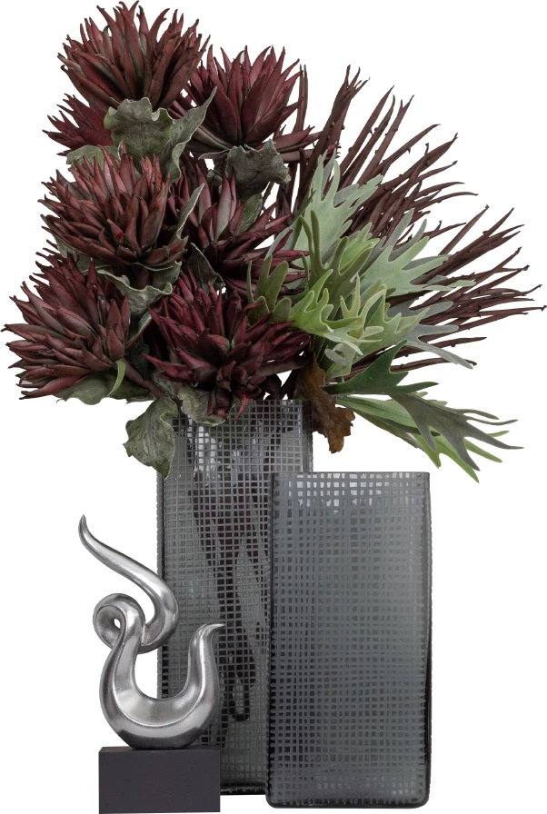 Vazo qelqi GRAVIR, ngjyrë gri, 16x12x33cm