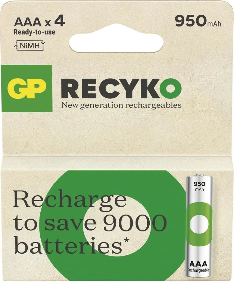 Bateri të rikarikueshme AAA GP Battery ReCyko 950mAh set 4 copë