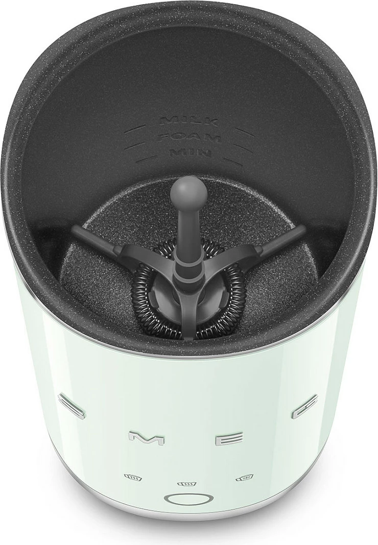 Shkumëzues qumështi Smeg MFF02PGEU, 500W, 3 funksione, anti-ngjitës, jeshile e çeltë