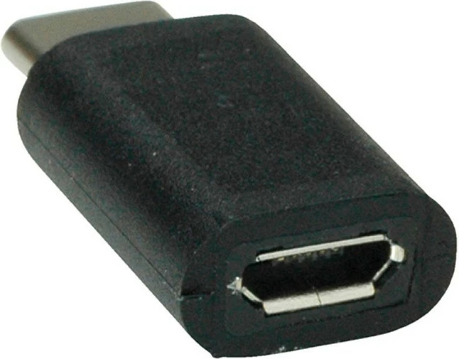 Adapter USB 2.0 VALUE C-MICROB ST/BU, USB-C mashkull në Micro USB-B femër, Plug and Play, i zi