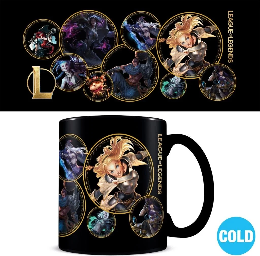 Skodelicë Pyramid International League of Legends Champions Heat Change, me efekt termik, e zezë
