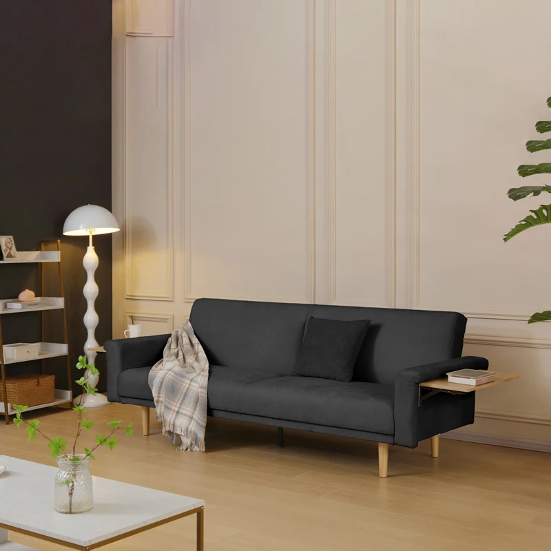 Krevate divan Flexo, stof antracit, 220x84.5x82cm