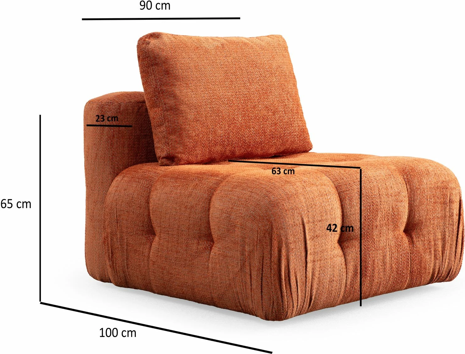 Karrige një vendëshe Amaris O1, portokalli, Atelier del Sofa
