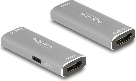 Përsëritës HDMI DeLOCK, 8K 60Hz, deri 20 m, HDCP, gri
