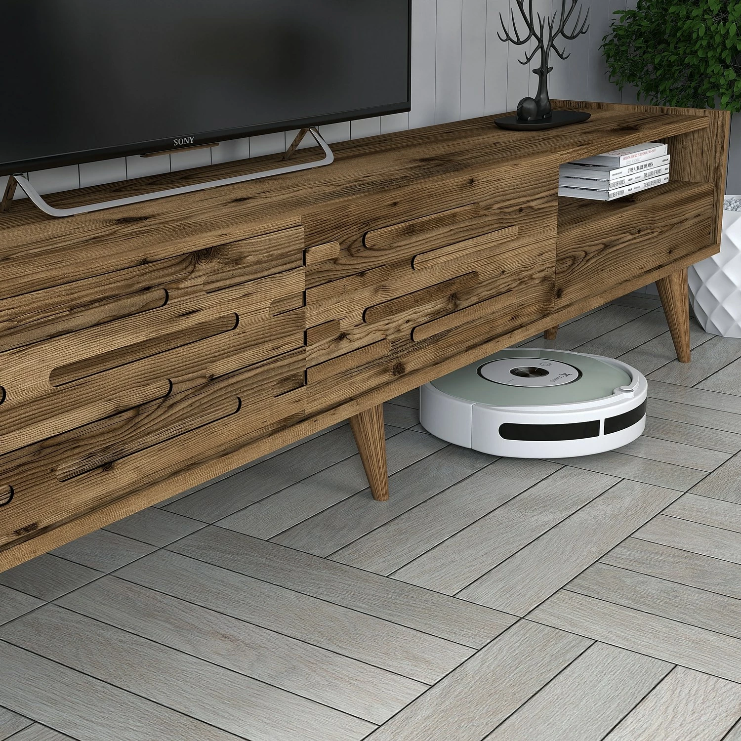 Set mobiljesh për dhomë dite, Valensiya, ngjyrë arre, Skye Decor