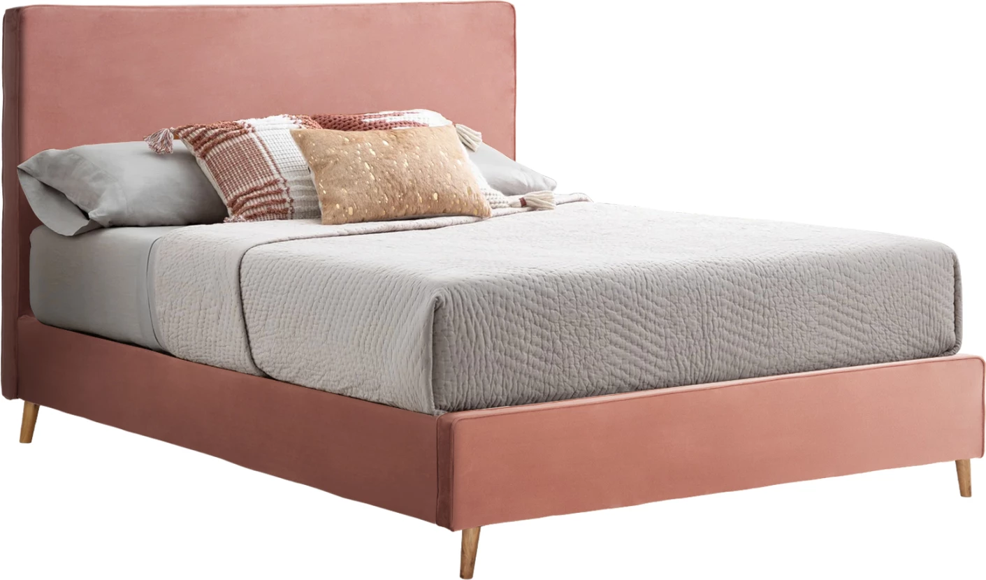 Krevat INDRA FH662.12 kadife rozë për dyshek 160x200 cm