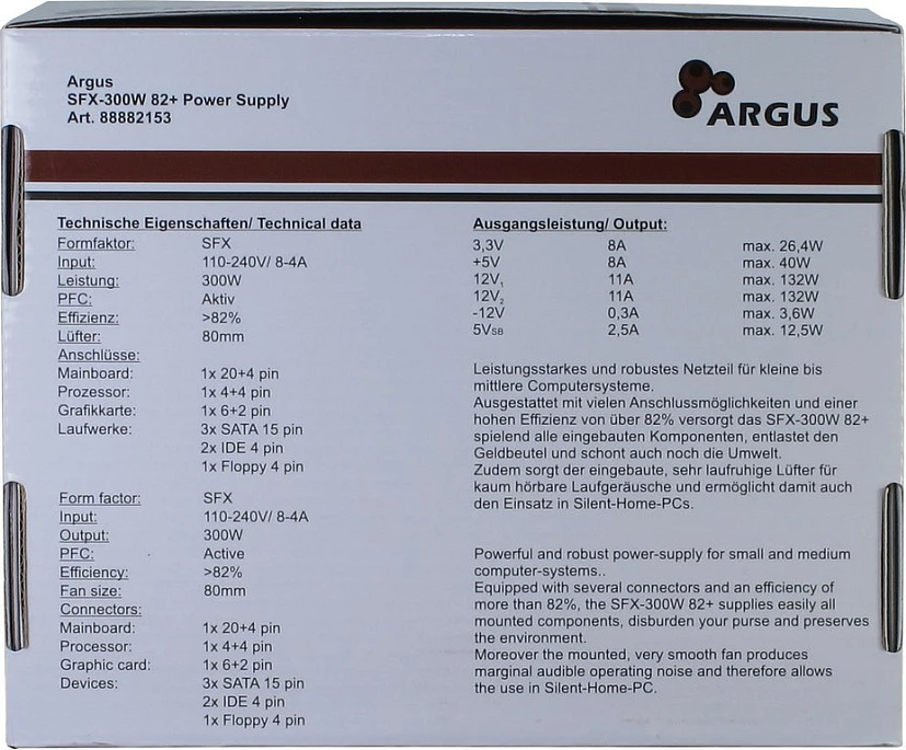 Furnizues energjie Inter-Tech SFX-300W, 300W, 80 PLUS, gri