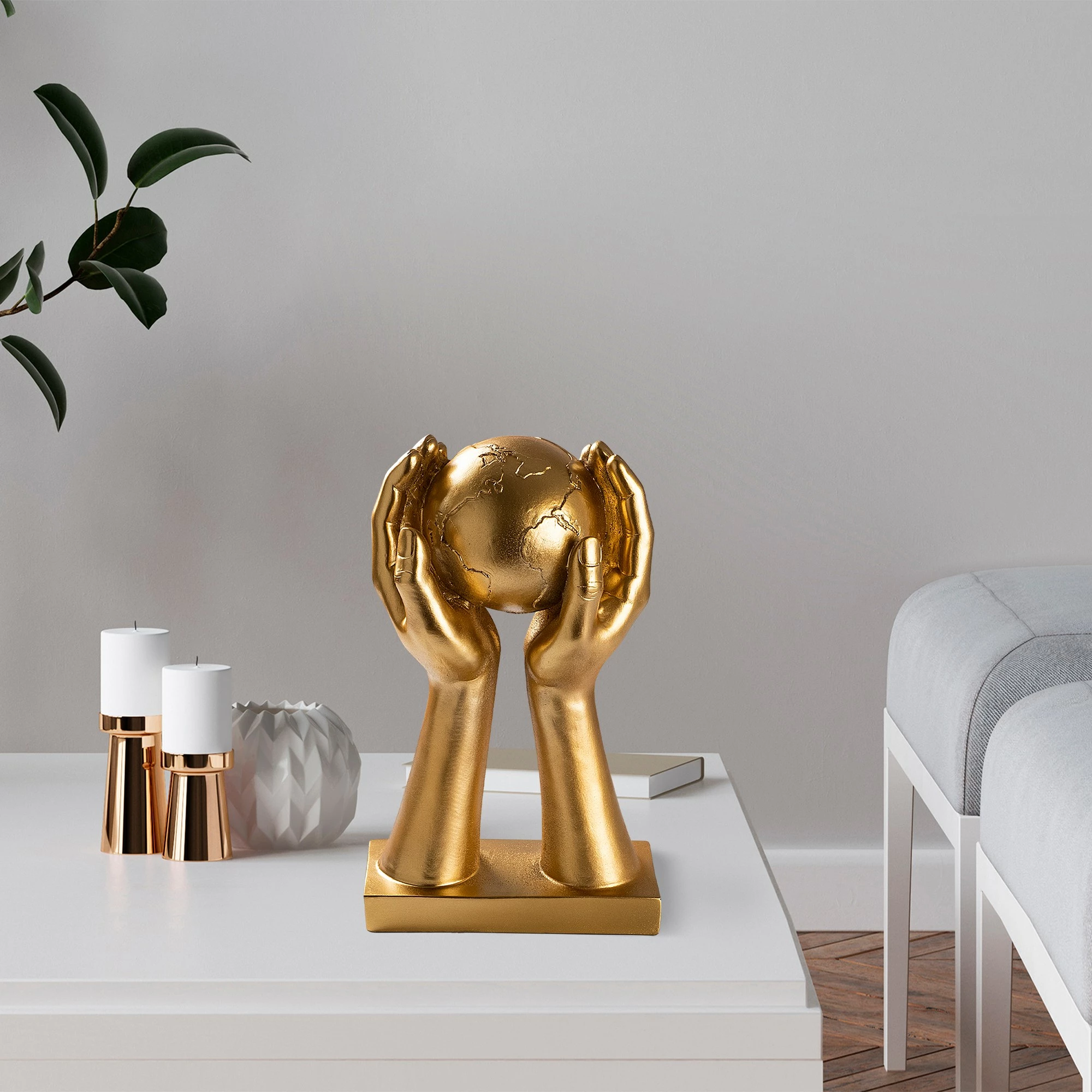 Objekt dekorativ Aberto Design, Global, ngjyrë ari