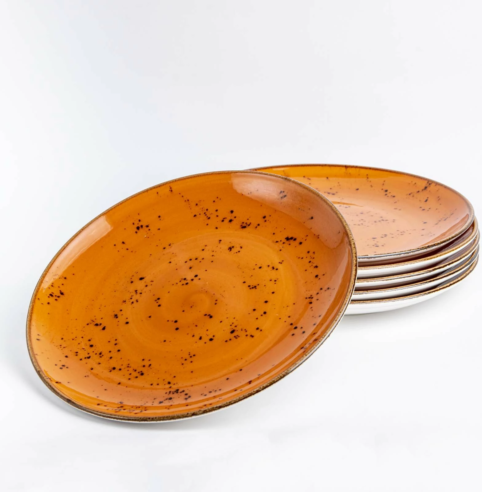 Pjatë e sheshtë Fine Dine Dahlia Ø260 mm, portokalli, set 6 copë