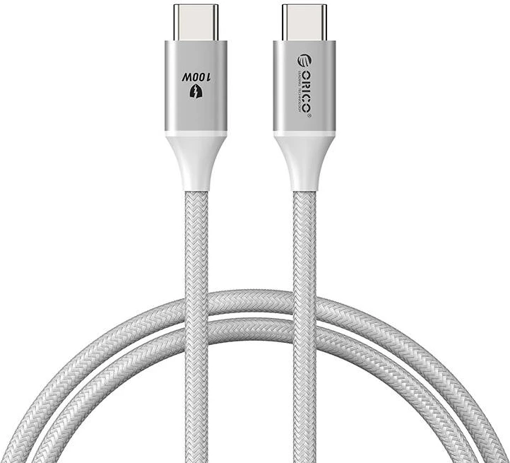 Kabllo karikimi USB-C në USB-C Orico CDX-100CC, 100W, 1m, e bardhë