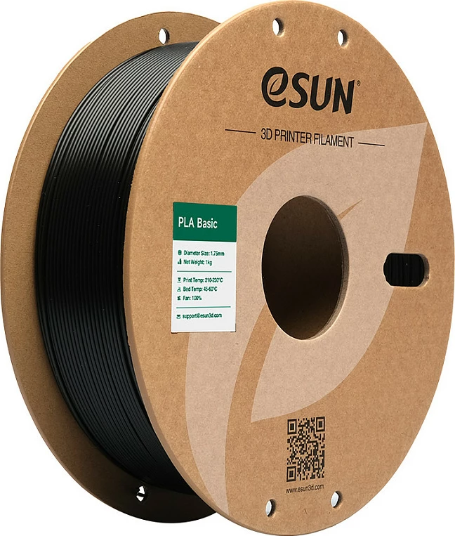 Filament për printer 3D eSun PLA Basic 1.75mm 1kg, i zi