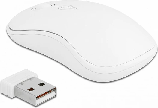 Set tastierë dhe maus DeLOCK, 2.4 GHz wireless, QWERTZ gjermanisht, 1600 DPI, e bardhë