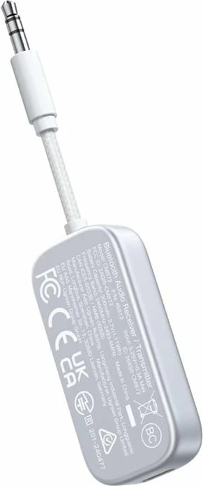 Adapter Bluetooth Ugreen CM872 Bluetooth 5.4, TX/RX, AUX 3.5mm, bateri 18 orë, bardhë