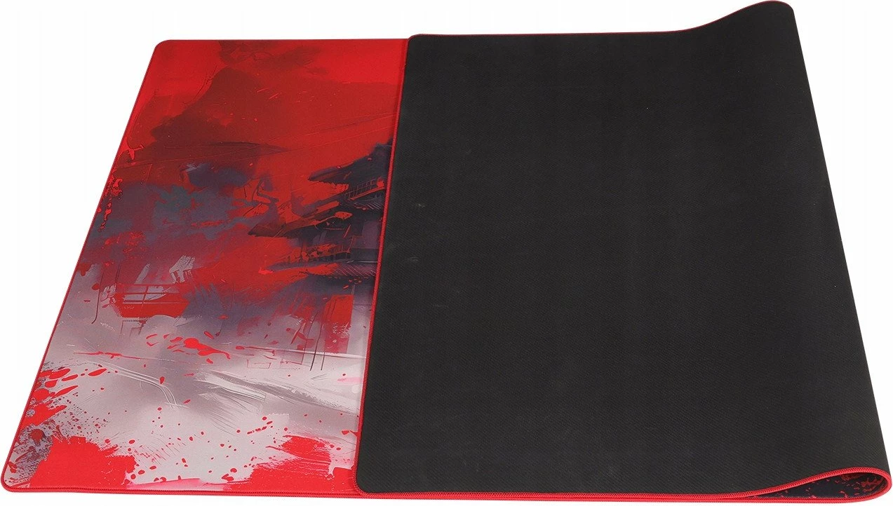 Mauspad Monka Zowa XXL 120x60cm 3.5mm, tekstil/gomë, i papërshkueshëm nga uji, qepje 360°, kuq/zi