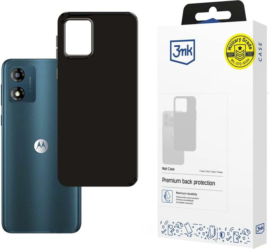 Mbështjellës 3mk Matt Case për Motorola Moto E13, i zi