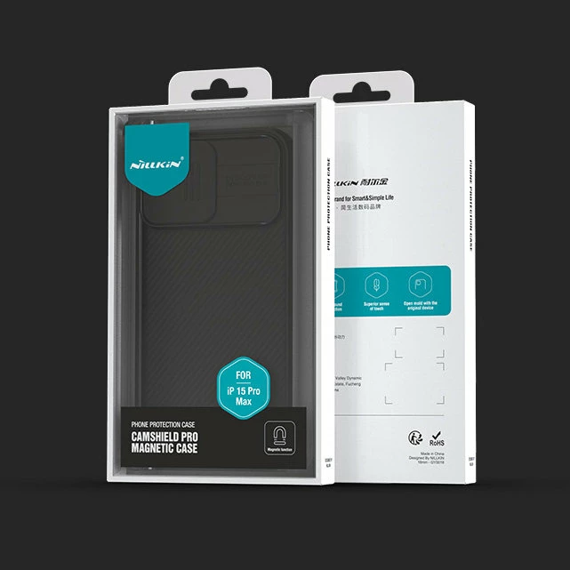 Mbështjellës Nillkin CamShield Pro Magnetic për iPhone 15 Pro, me kapak kamere, Gjelbër