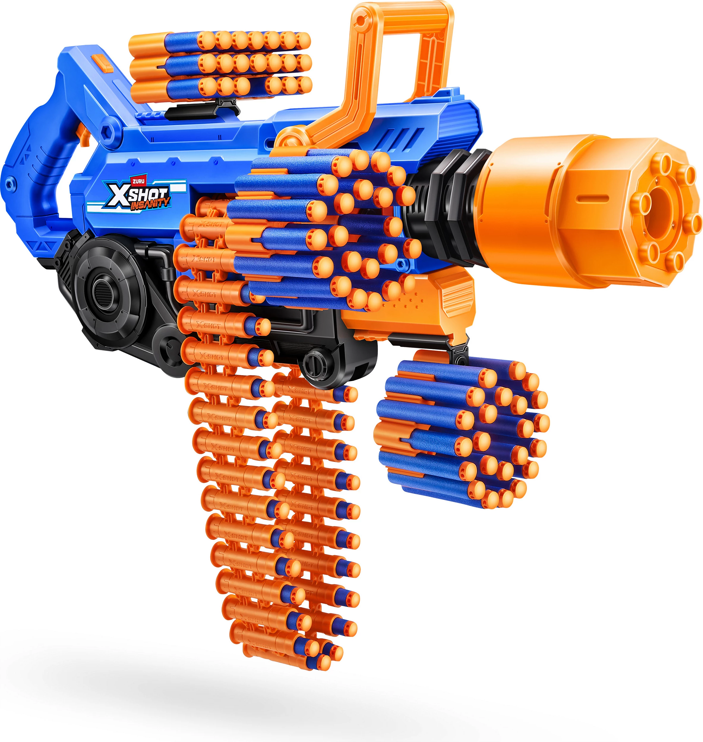 Blaster lodër ZURU XSHOT Insanity Smoking Barrel, 72 shigjeta, 30 m, me dritë/tym, i kaltër