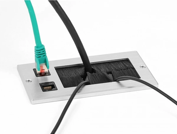Panel kalimi kabllosh DeLOCK, Cat.6, 2x RJ45 Keystone, alumin, bardhë/zezë