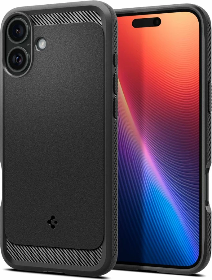 Mbështjellës Spigen Rugged Armor MagSafe për iPhone 16, i zi