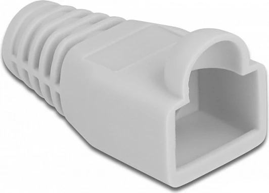 Mbrojtës (strain relief) për prizë RJ45 DeLOCK, 20 copë, gome, gri