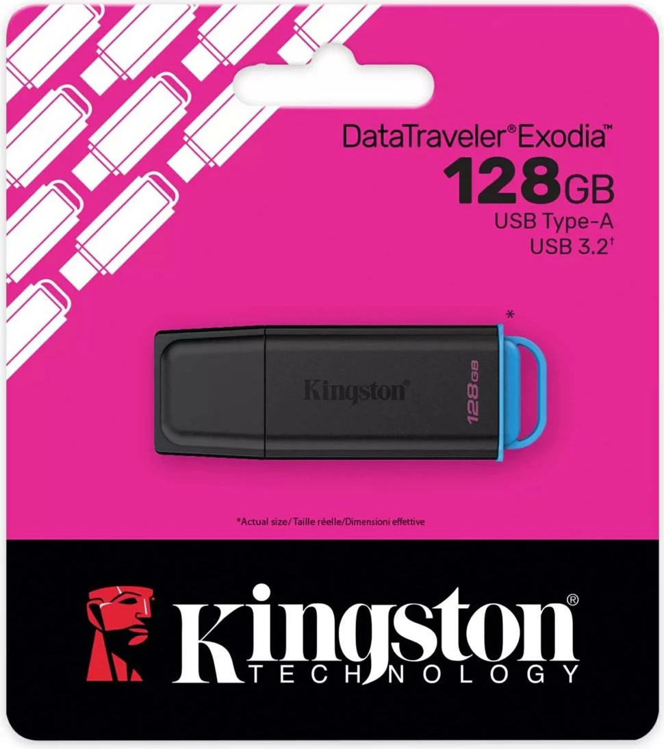 USB Kingston DataTraveler Exodia 128GB, USB 3.2, zi/blu