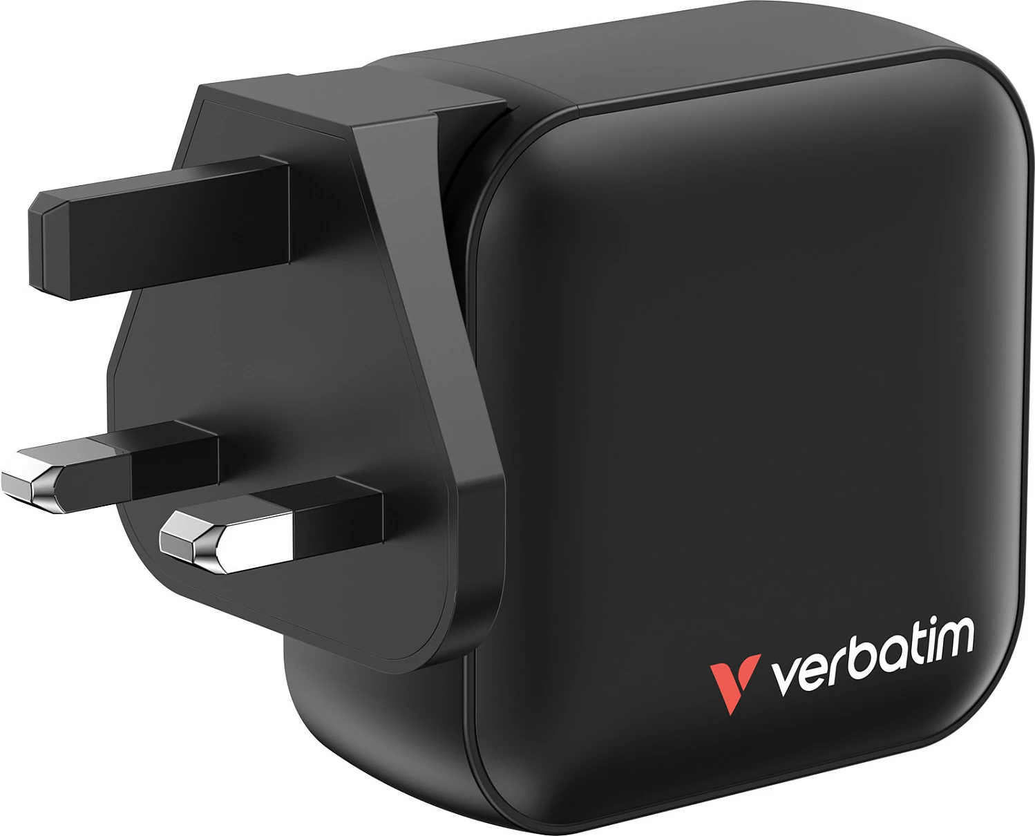 Karikues Verbatim Mini GaN 100W, 4 porta (3x USB-C PD, 1x USB-A QC), adaptorë EU/UK/US, i zi