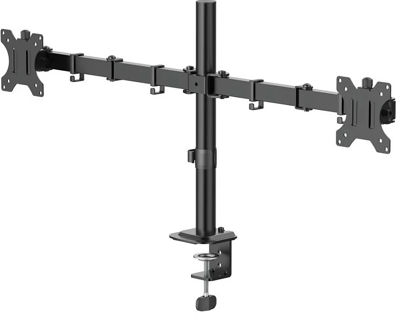 Mbajtëse për 2 monitorë Hama, 13-35", VESA 75x75/100x100, me klemë tavoline, e zezë