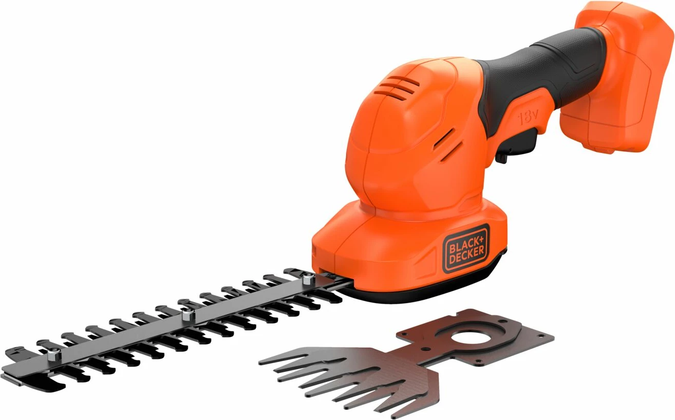 Gërshërë me bateri për shkurre/bar, Black+Decker BCSS18B, 18 V, teh 20 cm, pa bateri, me 2 tehe, e zezë