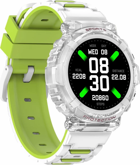 Smartwatch Moye Kronos Vibe 1.27\" LCD, thirrje Bluetooth, IP67, e bardhë