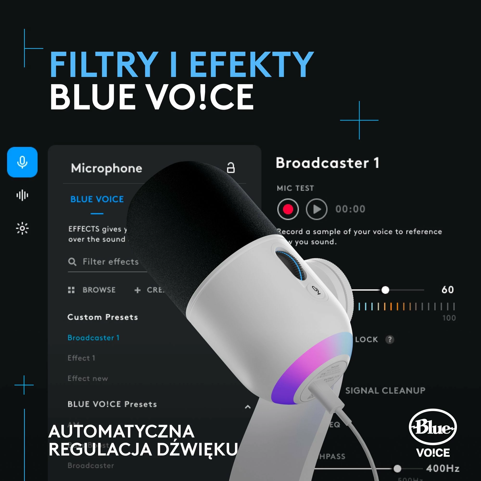 Mikrofon Logitech G Yeti GX 988-000576 USB/USB-C dinamik superkardioid me RGB i bardhë