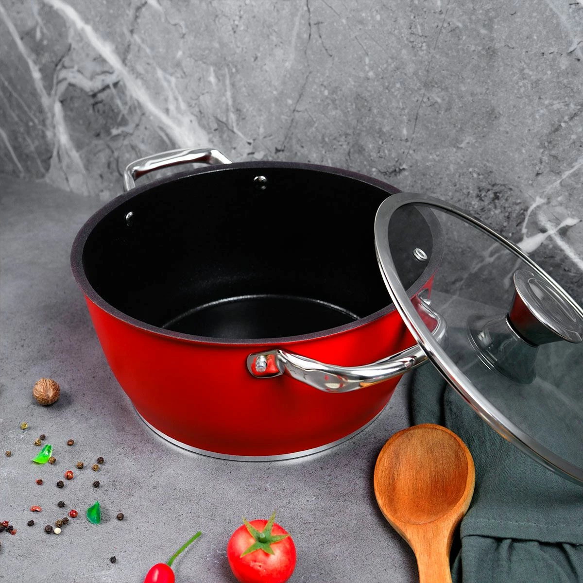 Tenxhere Hermia Concept, e kuqe dhe e zezë, 24x12cm, 55TNC016094