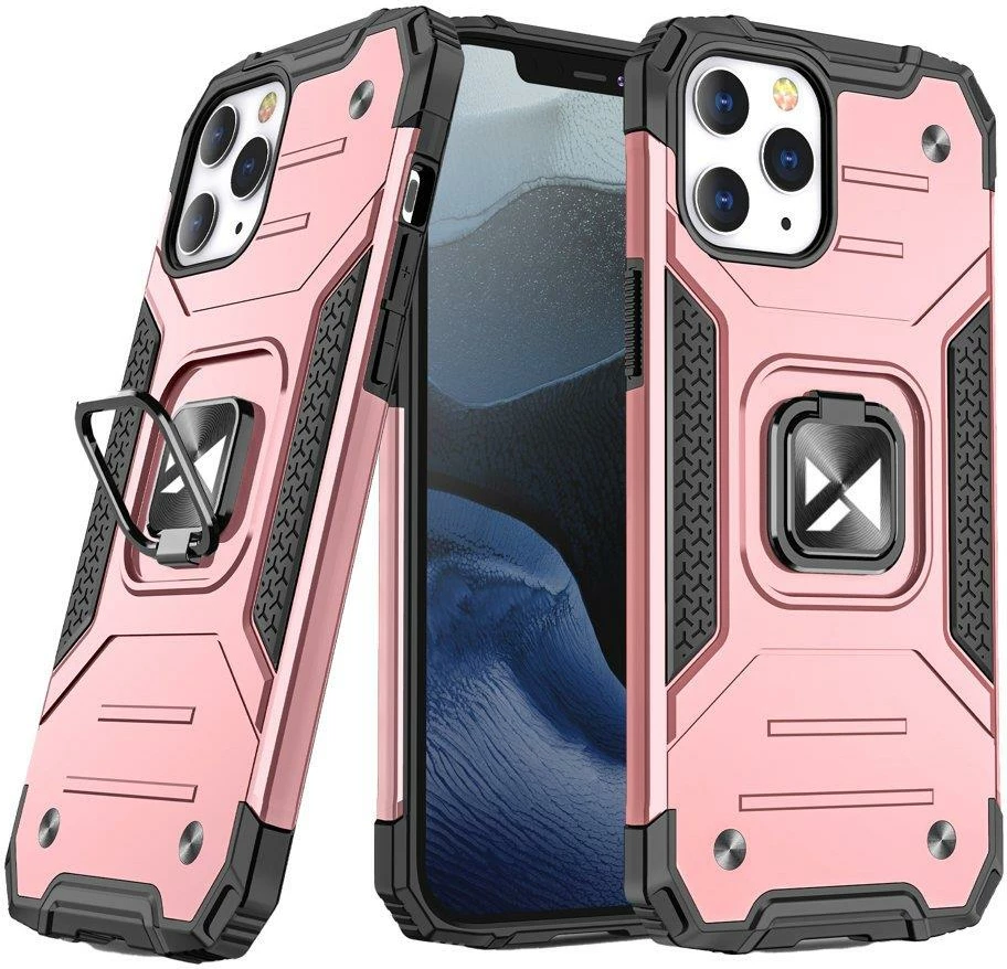 Mbështjellës Wozinsky Ring Armor për iPhone 13 Pro, me mbajtëse dhe unazë, Rozë