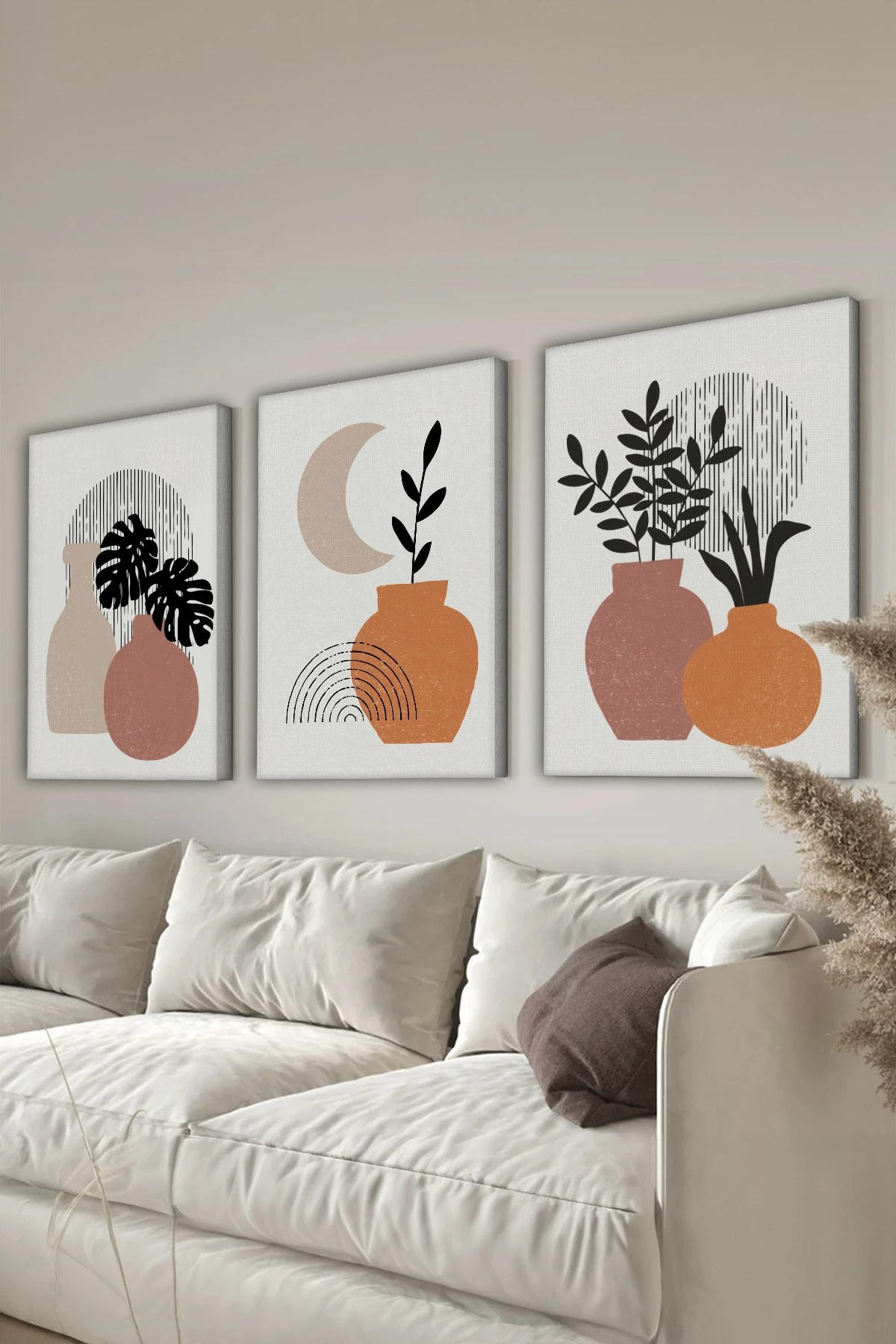 Set pikturash dekorative në kanavacë, 3 pjesë, Wallity, 20x30cm