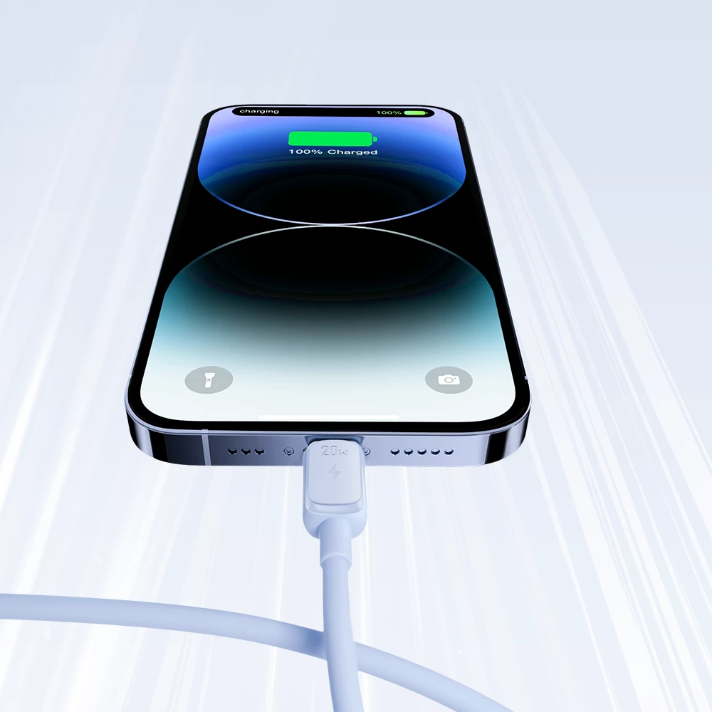 Kabllo Joyroom Multi-Color Series A14, USB-C në Lightning, 1.2m, 20W, Kaltër
