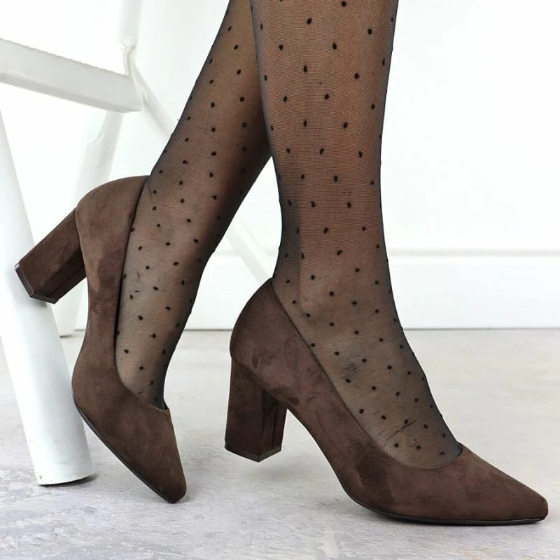 Këpucë elegante femra Leone, chocolate suede