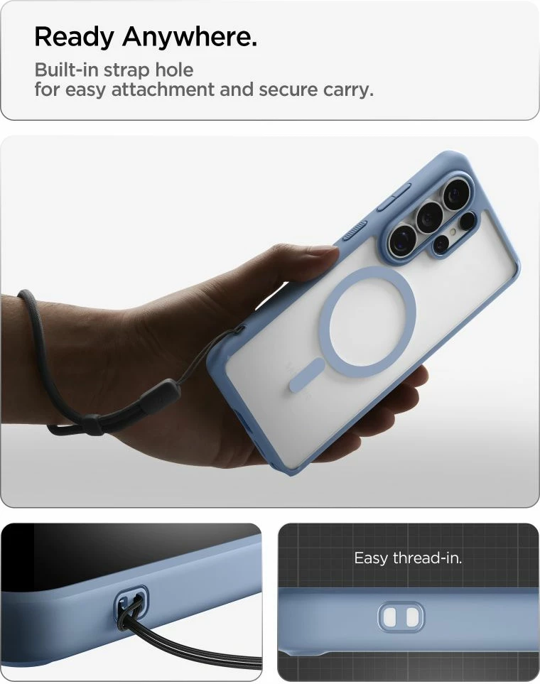 Mbështjellës Spigen Ultra Hybrid MagSafe për Samsung Galaxy S26 Ultra, TPU+PC, Clear Blue, 1 copë