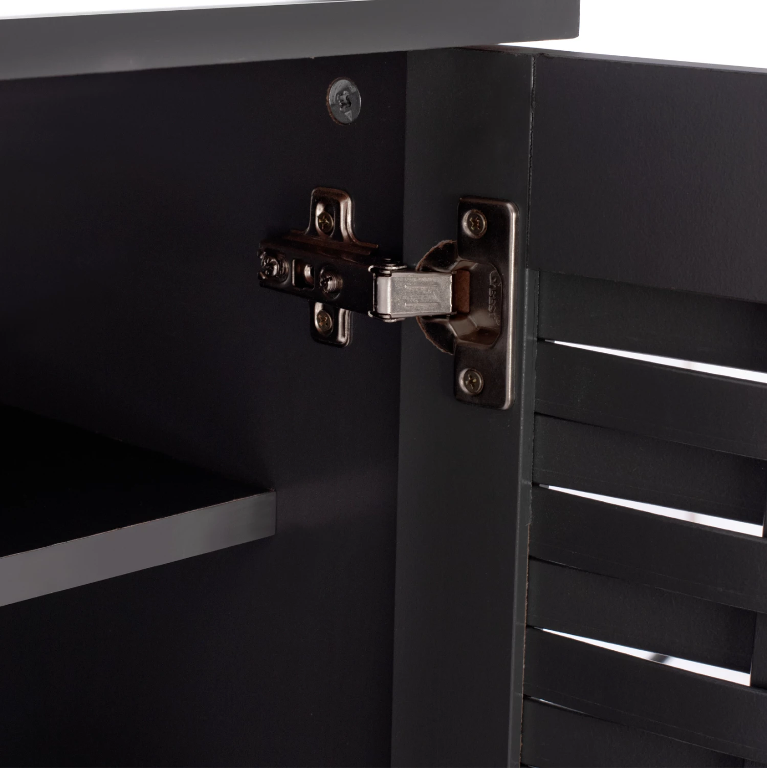 Kabinet këpucësh KABIRA, FH2210.10, 4 dyer, melaminë, ngjyrë gri e errët, 77x34x123H cm