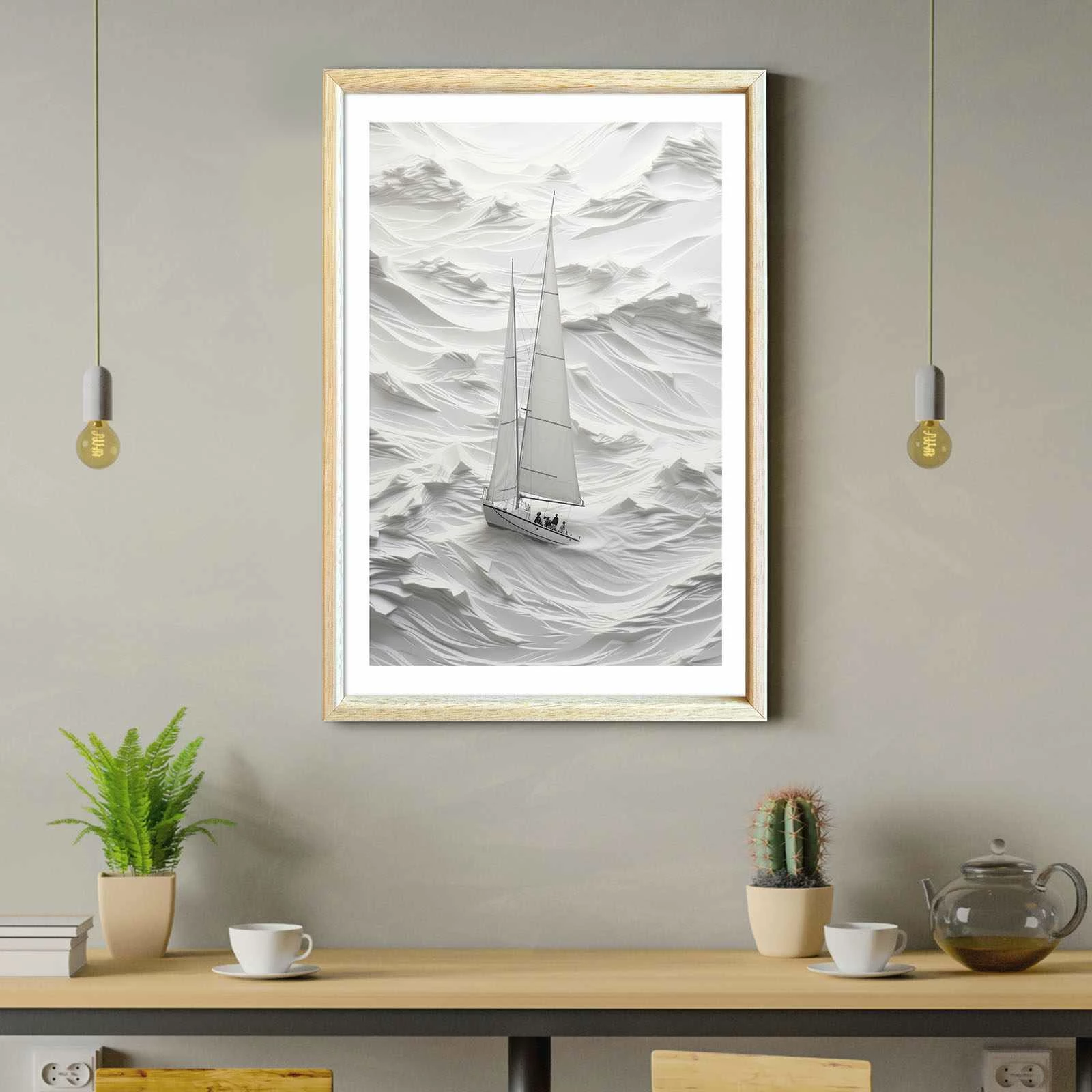 Pikturë dekorative me kornizë, MDF, Wallity, Ahswabisabi-009, 42x62cm