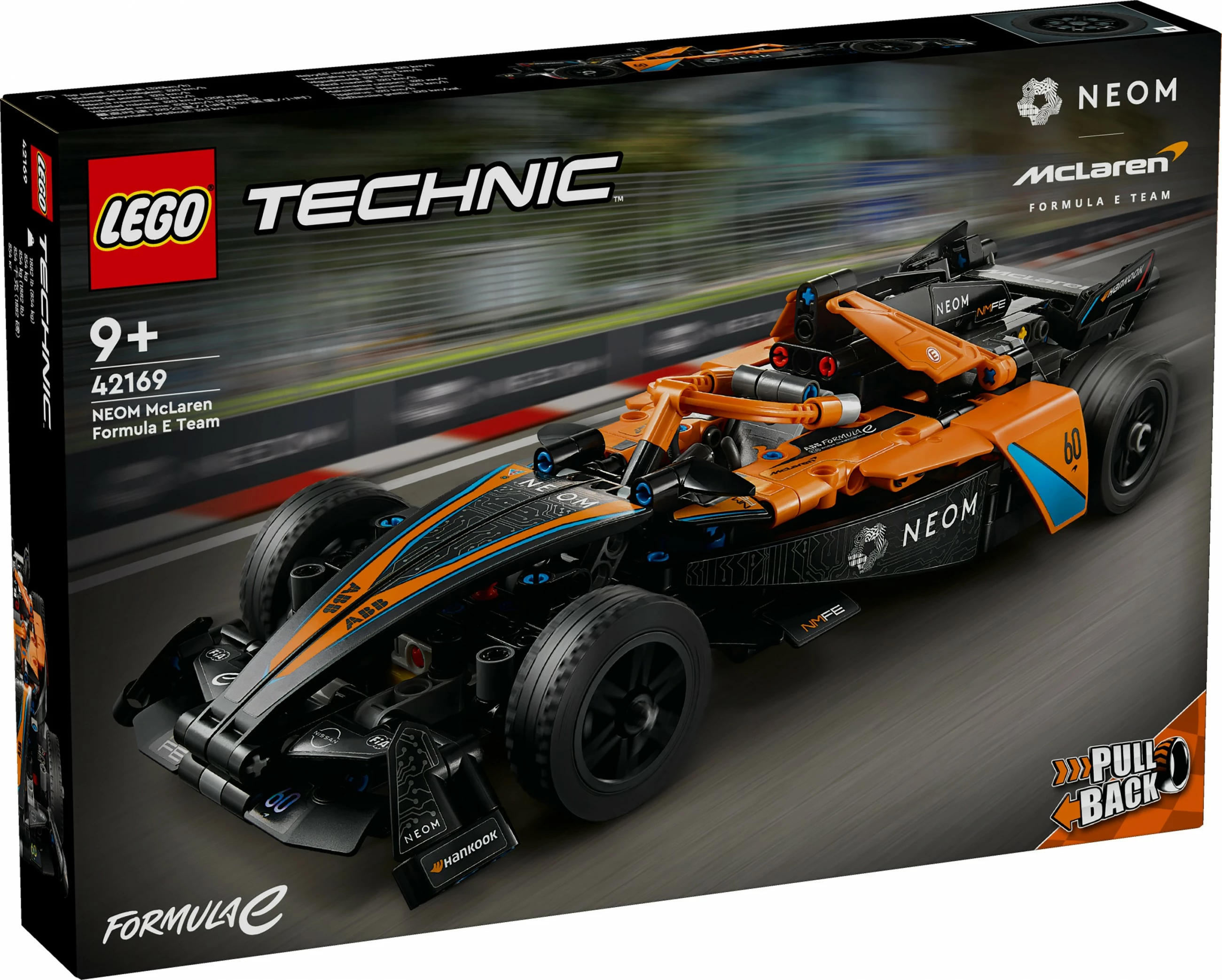 Set ndërtimi LEGO Technic NEOM McLaren Formula E 42169, 452 pjesë, pull-back, shumëngjyrësh