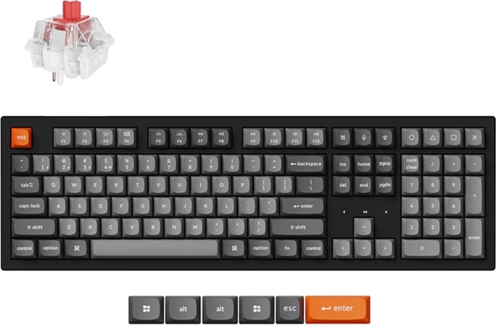 Tastierë mekanike wireless Keychron K10 Max, RGB, Red Switch, 108 taste, e zezë