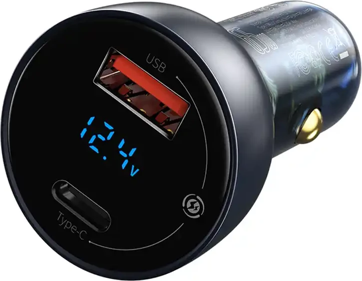 Karikues veture Baseus Particular Digital Display, 65W, USB + USB-C, Gri