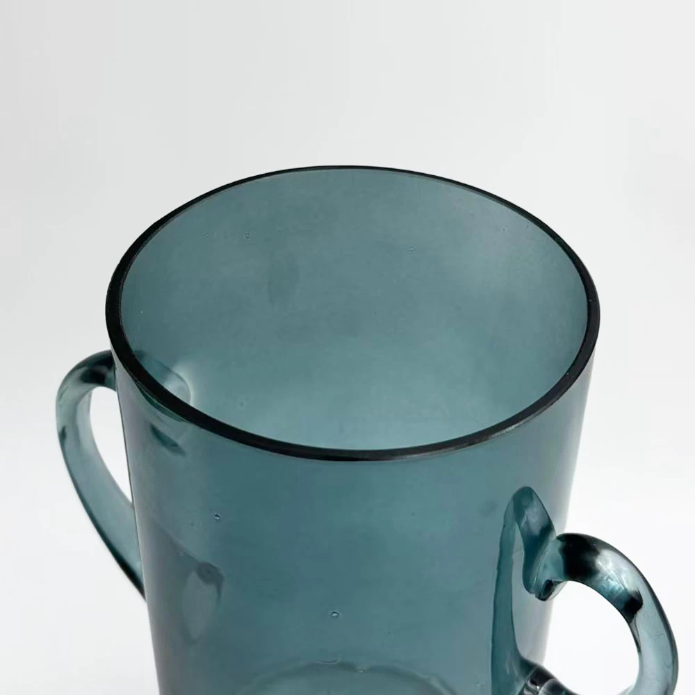 Vazo me doreza, qelq, ngjyrë blu, 23x12x23.5cm