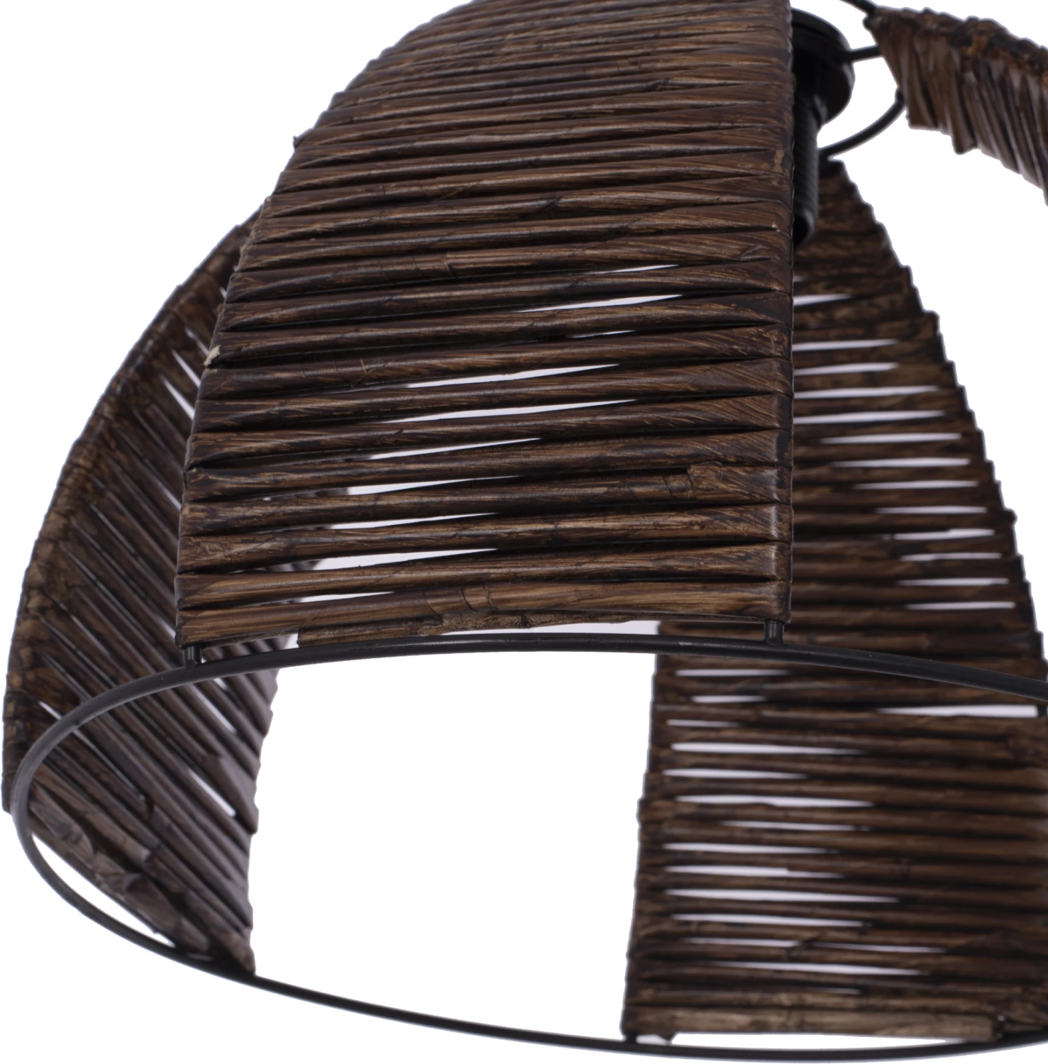 Llambë varëse tavani, kapak metalik me shirita druri, Φ30x83H cm, FH7703.01