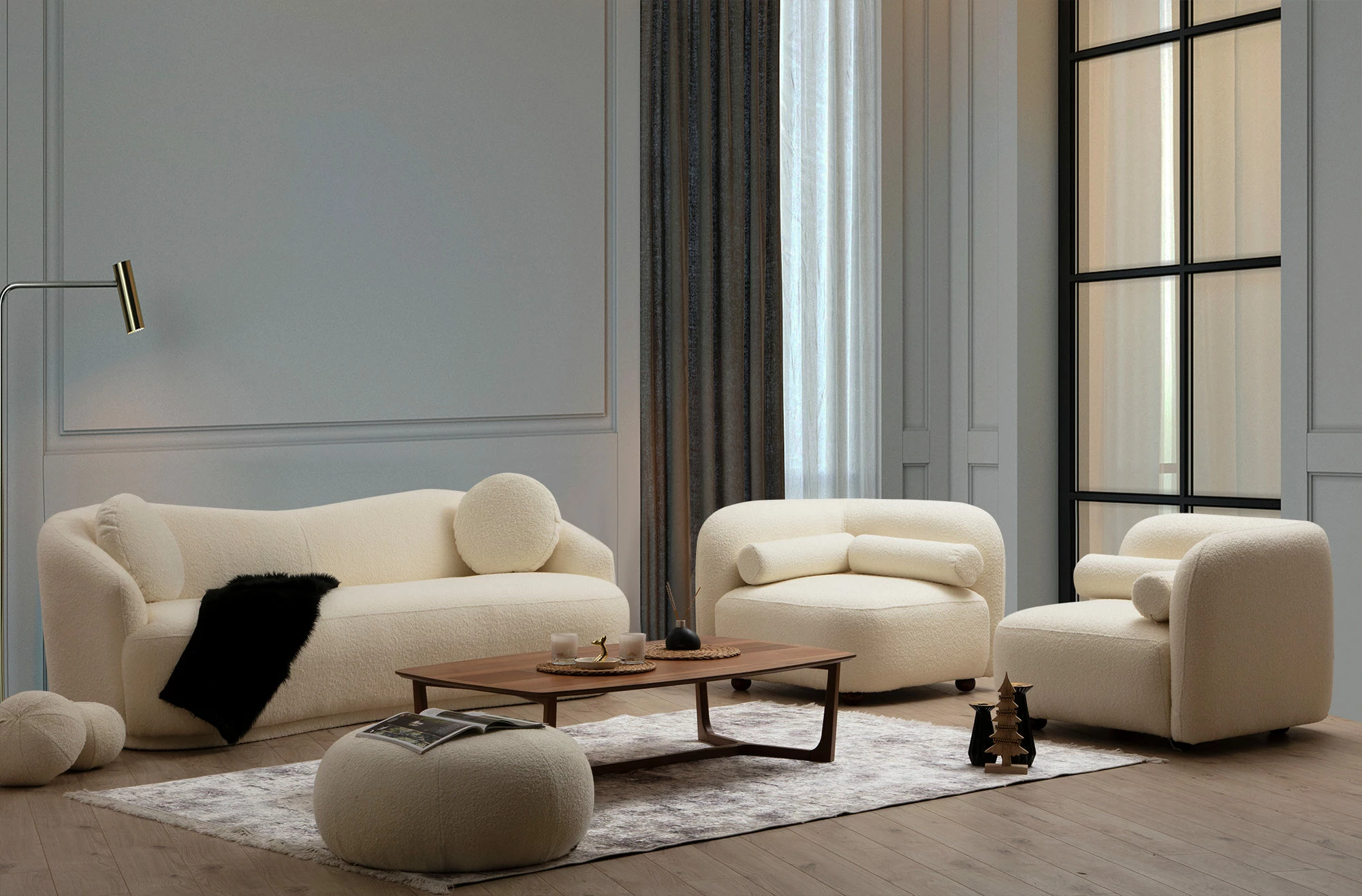 Divan treshe Atelier del Sofa, Ancona, krem