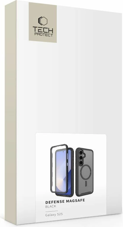 Mbështjellës Tech-Protect Defense MagSafe për Samsung Galaxy S25, i zi